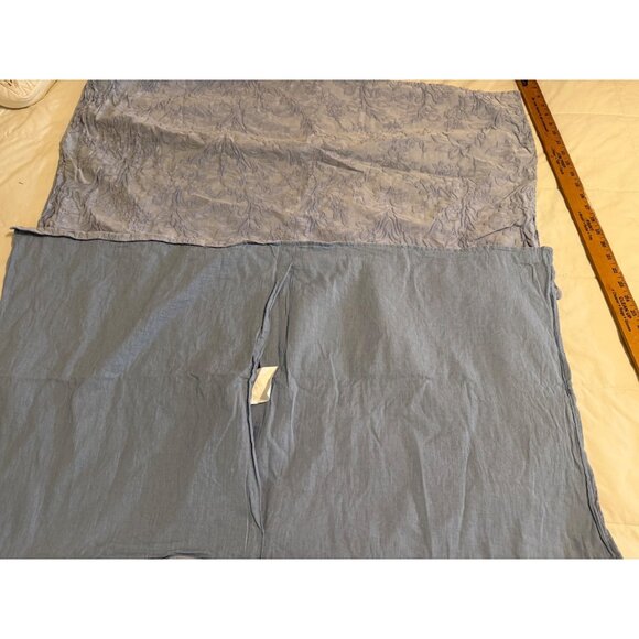 2 Concierge Collection Blue Stone Washed Cotton Jacquard Pillow Standard Shams - Picture 4 of 11